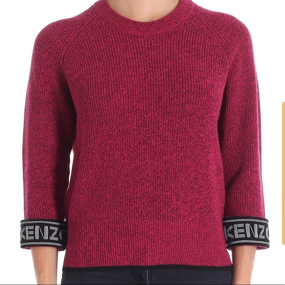 Kenzo - Magenta Pink Sweater with Logo Cuff (US M)